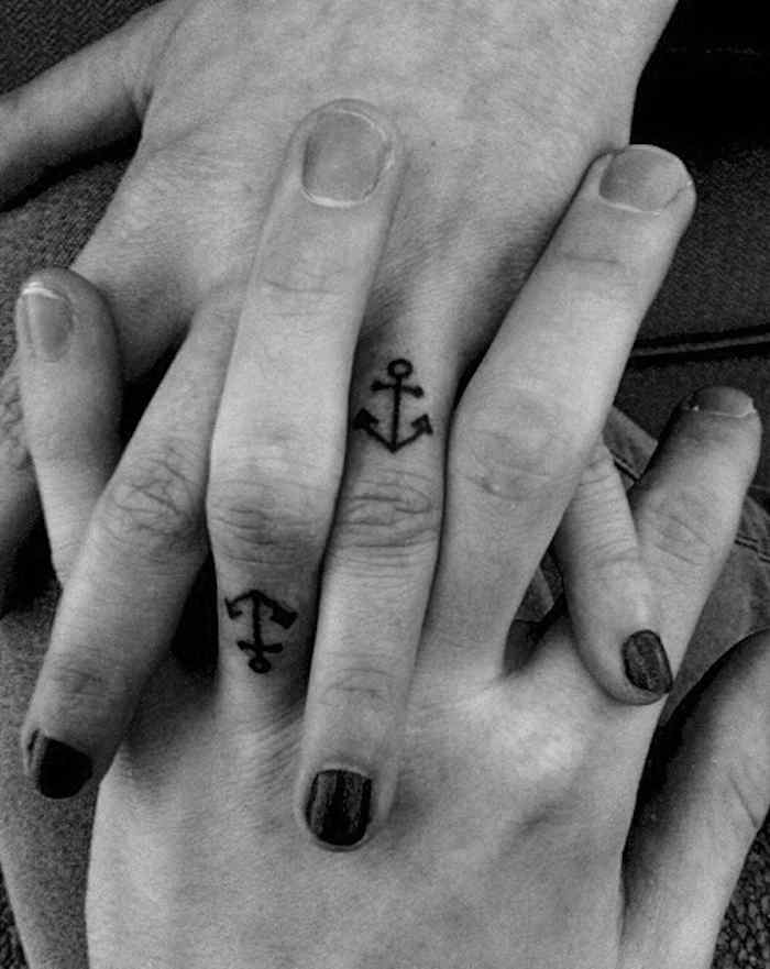tatuagens de casal âncora